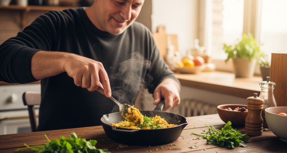 Яичница по-грузински чижи-бижи: ароматная вкуснятина на завтрак за 5 минут - поделился друг грузин