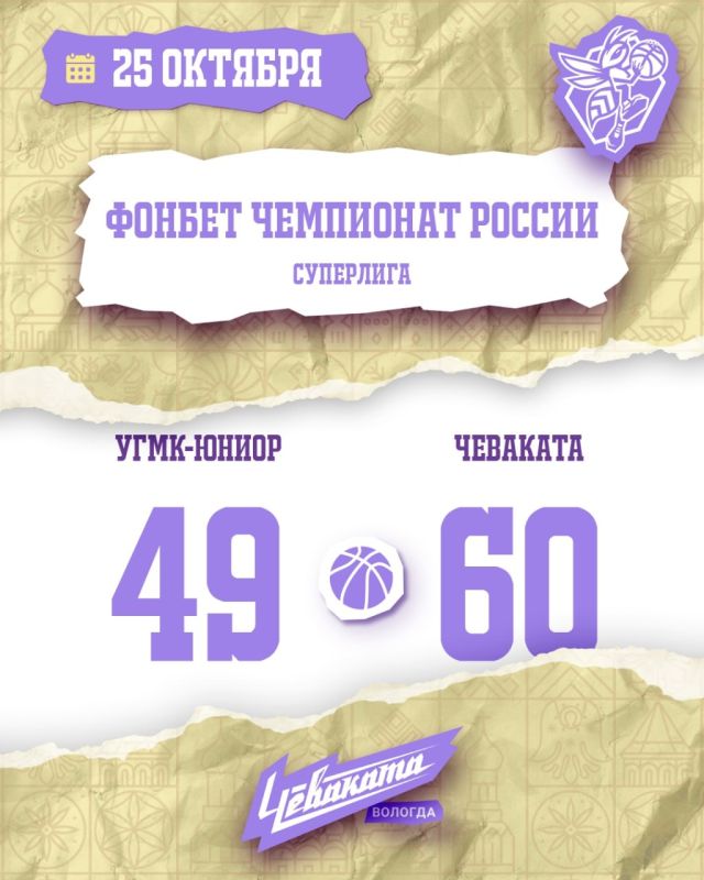 Выездной матч Чевакаты с УГМК-Юниор завершился победой наших трудолюбивых пчёлок!