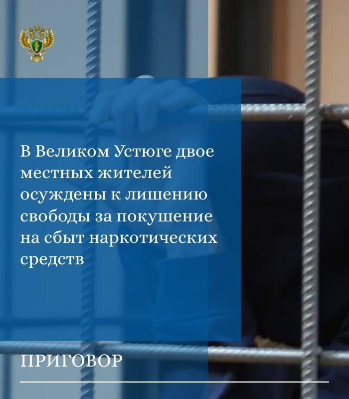 Великоустюгской межрайонной прокуратурой поддержано государственное обвинение по уголовному делу в отношении ранее судимых 30-летнего жителя Кирилловского округа и 31-летнего жителя Тотемского округа