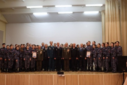 В торжественном мероприятии приняли участие студенты колледжа, обучающиеся по направлениям «Кинология» и «Правоохранительная деятельность»