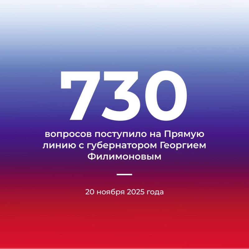 На «Прямую линию» с губернатором Георгием Филимоновым уже поступило 730 вопросов