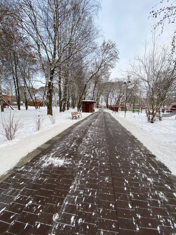 Парки Вологды продолжают активно очищать общественные пространства от снега