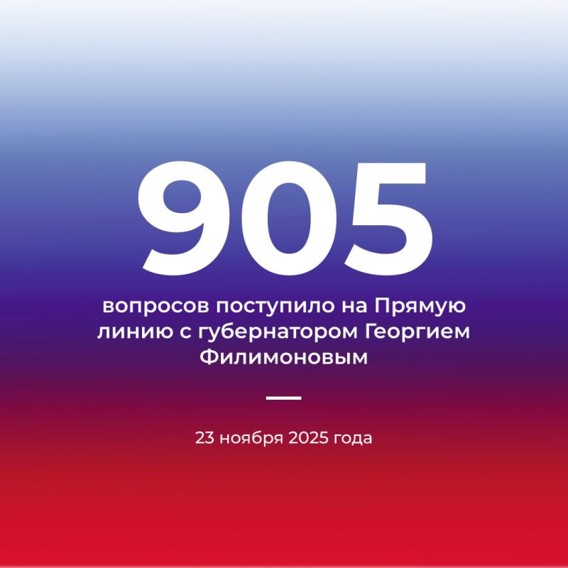 На «Прямую линию» с губернатором Георгием Филимоновым уже поступило 905 вопросов
