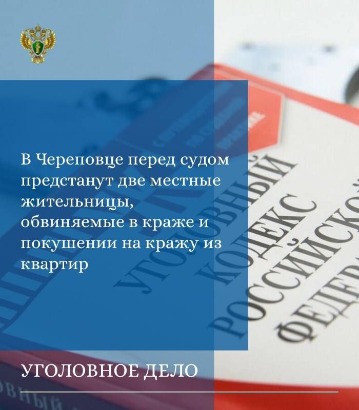 Прокуратура города Череповца утвердила обвинительное заключение по уголовному делу в отношении 44-летней и 34-летней жительниц г. Череповца. Они обвиняются по ч. 3 ст. 30, п. «а» ч. 3 ст. 158 УК РФ (покушение на кражу...