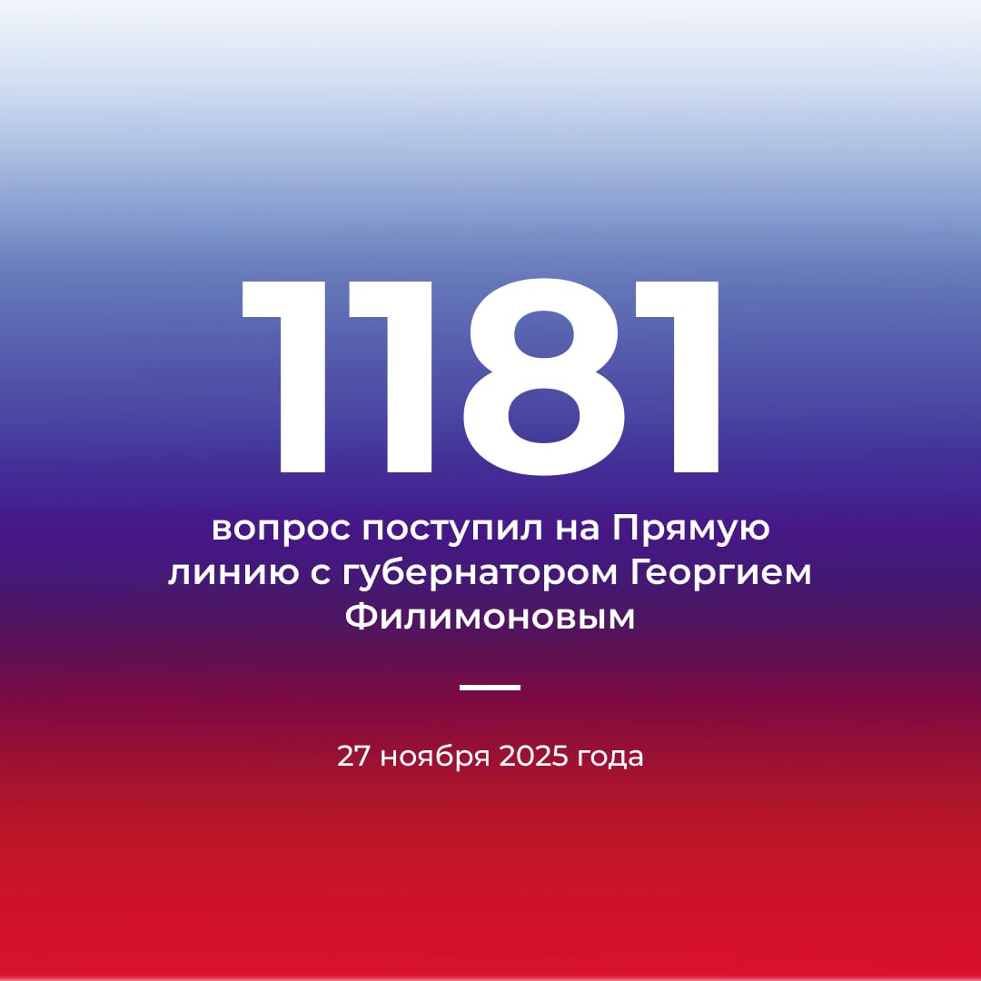 На «Прямую линию» с губернатором Георгием Филимоновым уже поступил 1181 вопрос