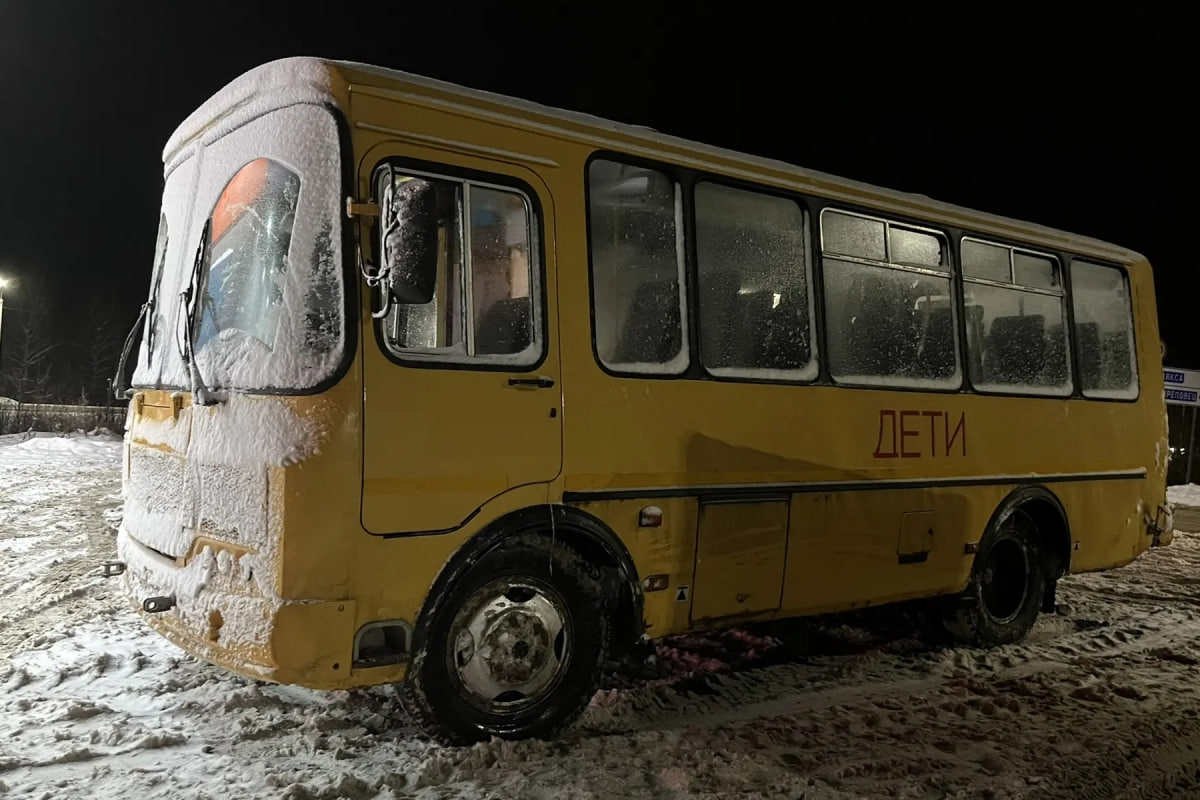 Школьный автобус съехал в кювет в Череповецком округе, дети не пострадали
