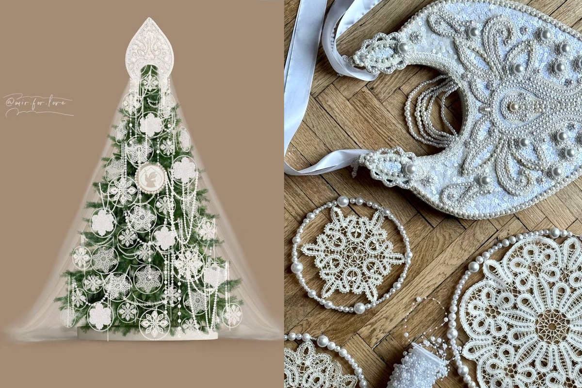 В начале декабря в Мариинском театре Петербурга установят новогоднюю елку высотой 4 метра, украшенную вологодским кружевом!