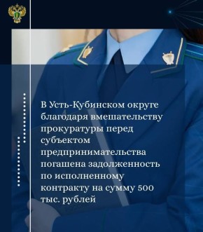 Прокуратура Усть-Кубинского района провела проверку исполнения законодательства о закупках товаров, работ, услуг отдельными видами юридических лиц