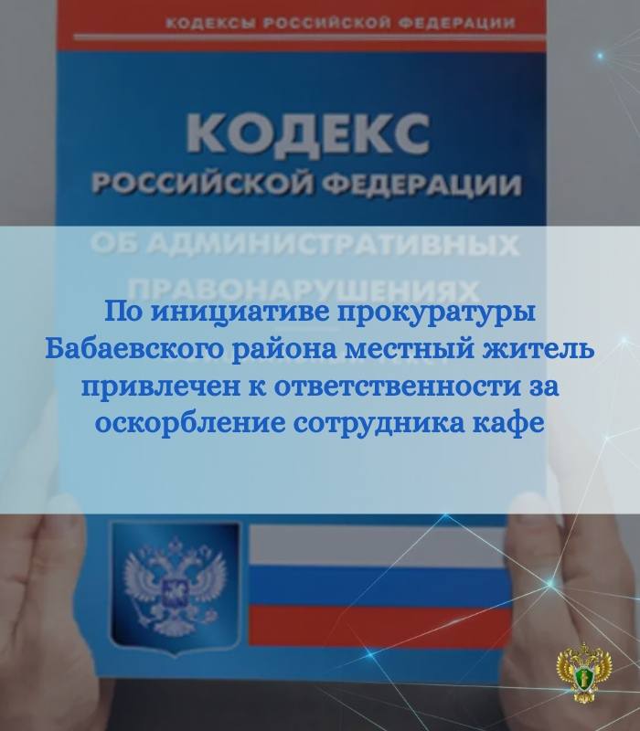 Прокуратурой Бабаевского района проведена проверка по обращению местной жительницы по факту высказывания оскорбления в ее адрес