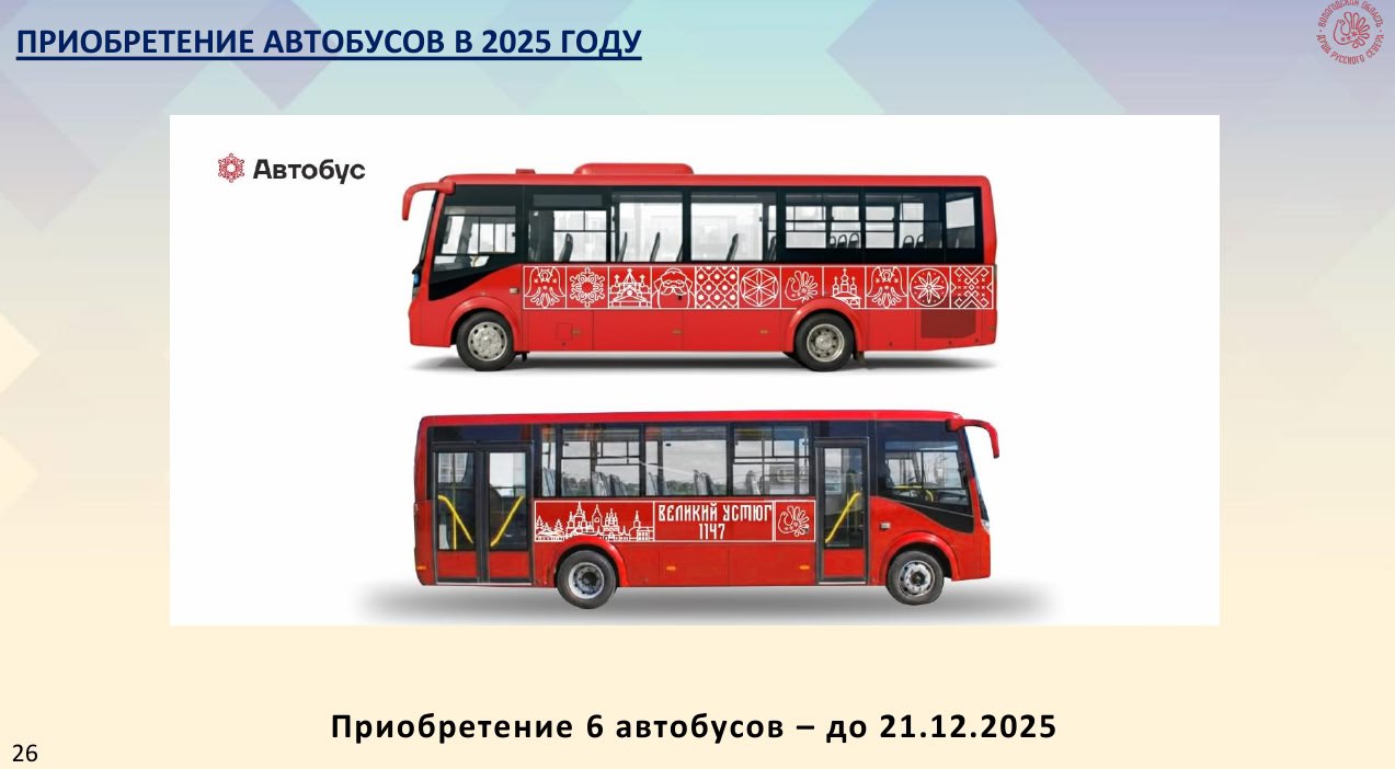 В Великом Устюге приобрели 6 новых автобусов