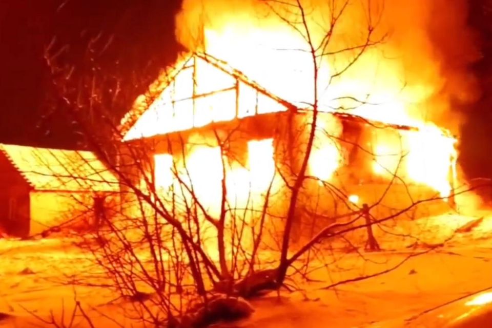 Мать и трое детей эвакуировались из горящего дома в Череповецком округе