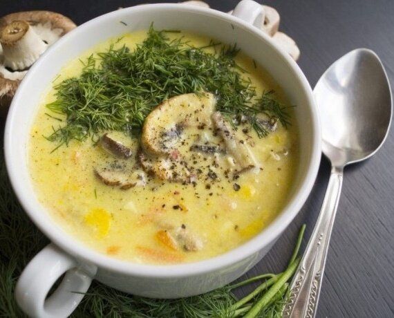 Грибной суп с плавленным сыром: идеальное осеннее блюдо