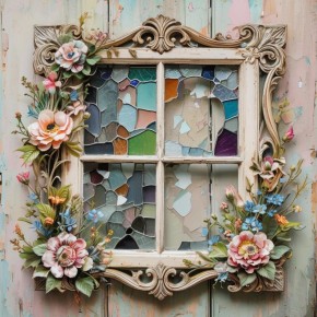 Как старую раму превратить в цветущий арт-объект для дачи