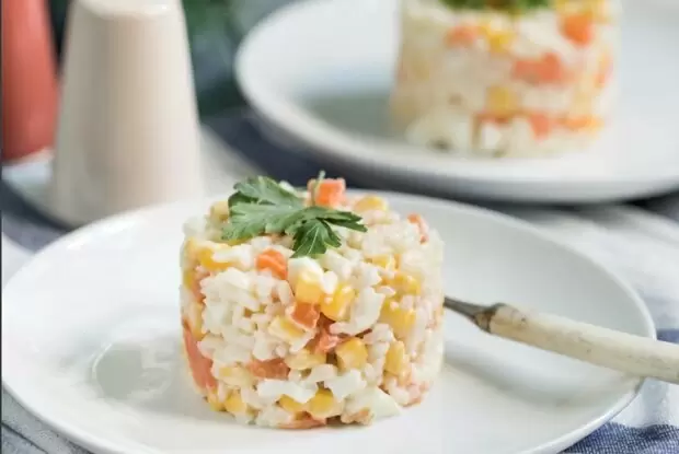 Веганский крабовый салат