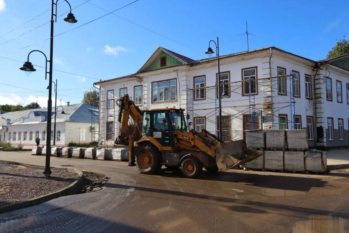 Готовность Советского проспекта в Великом Устюге - 58% Готовность Советского проспекта в Великом Устюге - 58%