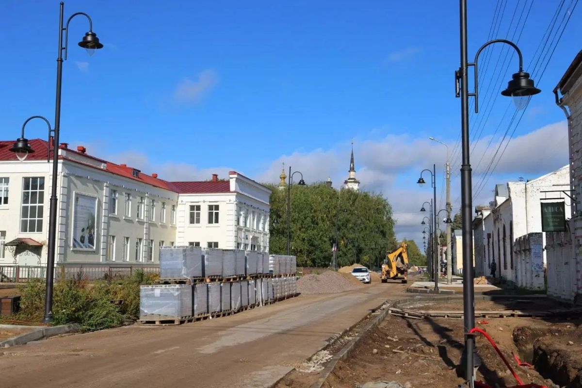 Готовность Советского проспекта в Великом Устюге - 58% Готовность Советского проспекта в Великом Устюге - 58%