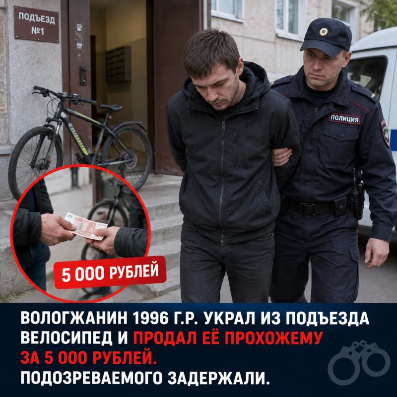 «Соблазн оказался слишком велик»: вологжанин украл чужой велосипед, оставив свой