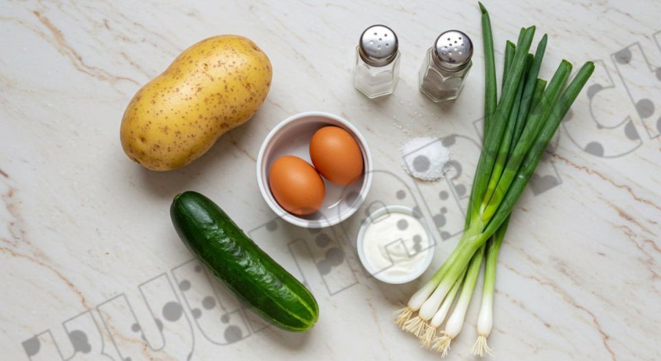 Простой и аппетитный салат с картошкой и огурцом